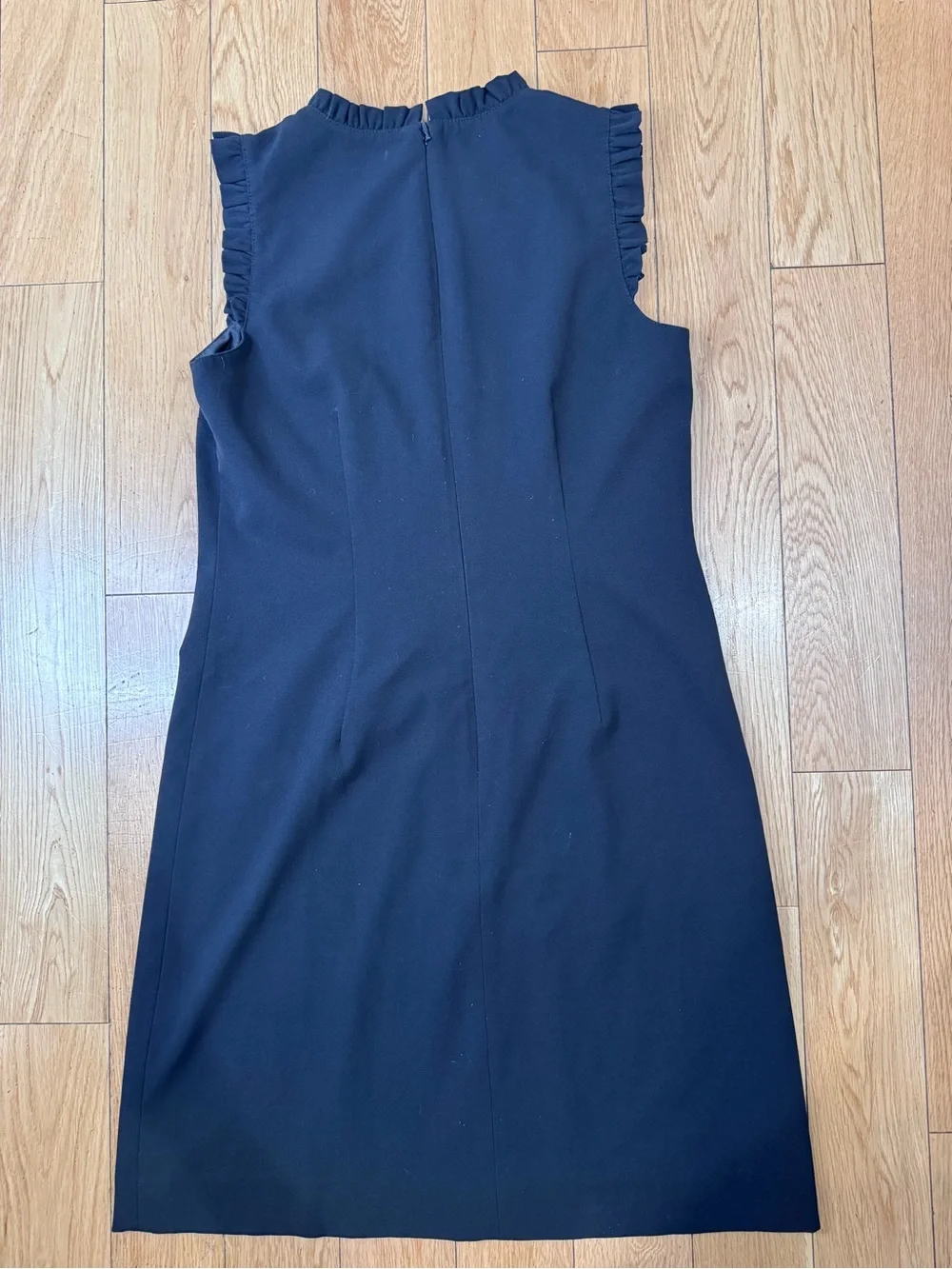 J. Crew Suiting Black Sleeveless Ruffle-Trim Mini Dress 2